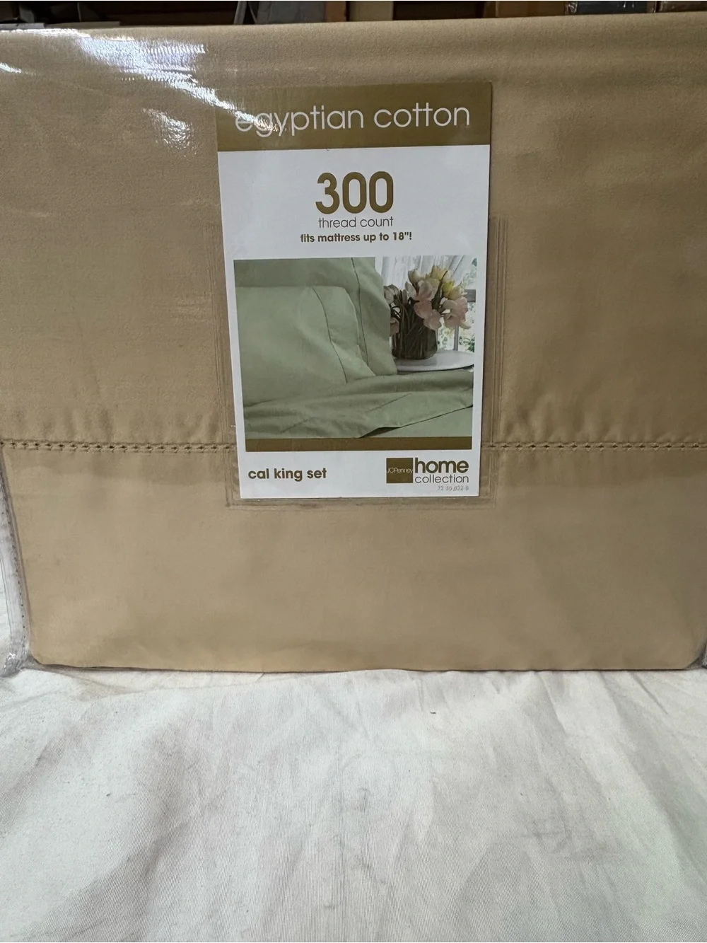 Jc penny Home Collection Egyptian Cotton 300-Thread Cal King Sheet Set - Gold